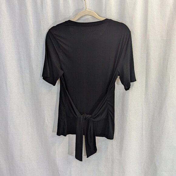 Three Dots Size Large Black Tee with Tie Back - Picture 8 of 13